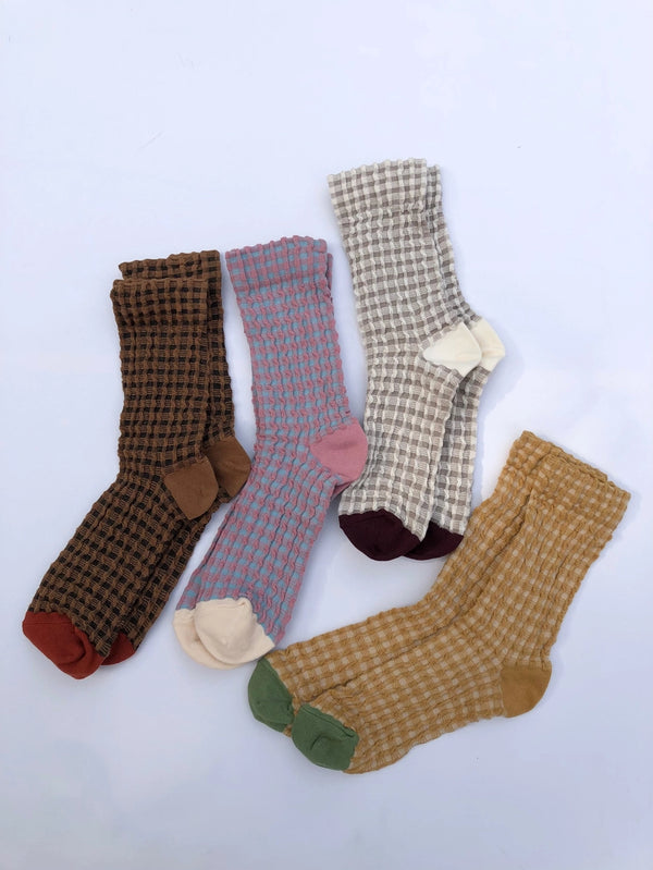 Chaussettes Gaufrées Gingham