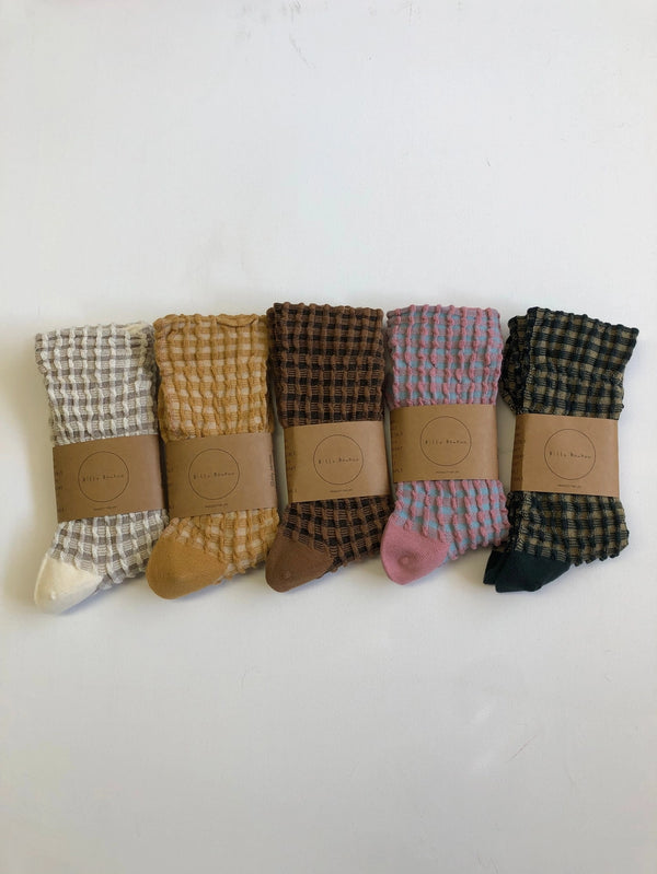 Chaussettes Gaufrées Gingham